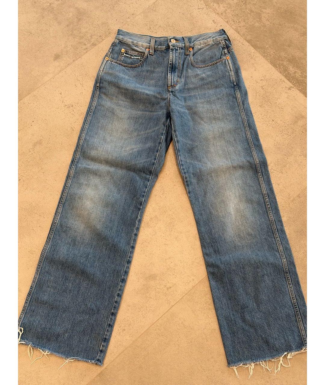 GUCCI Синие хлопковые прямые джинсы, фото 9