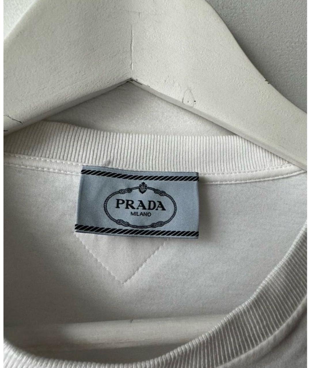 PRADA Белая хлопковая футболка, фото 5