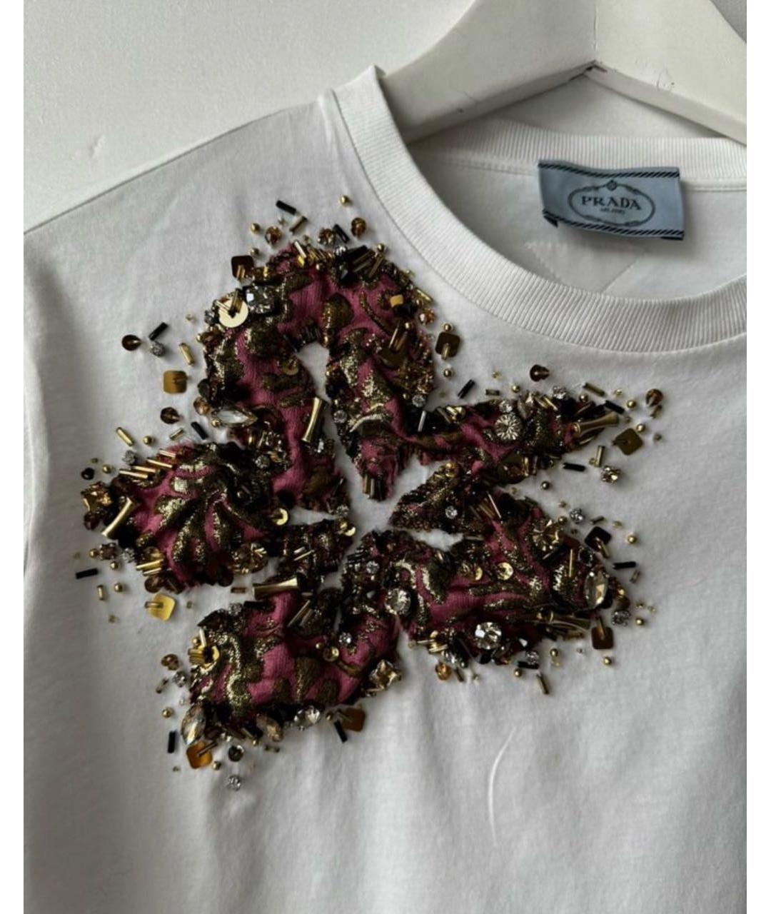 PRADA Белая хлопковая футболка, фото 2