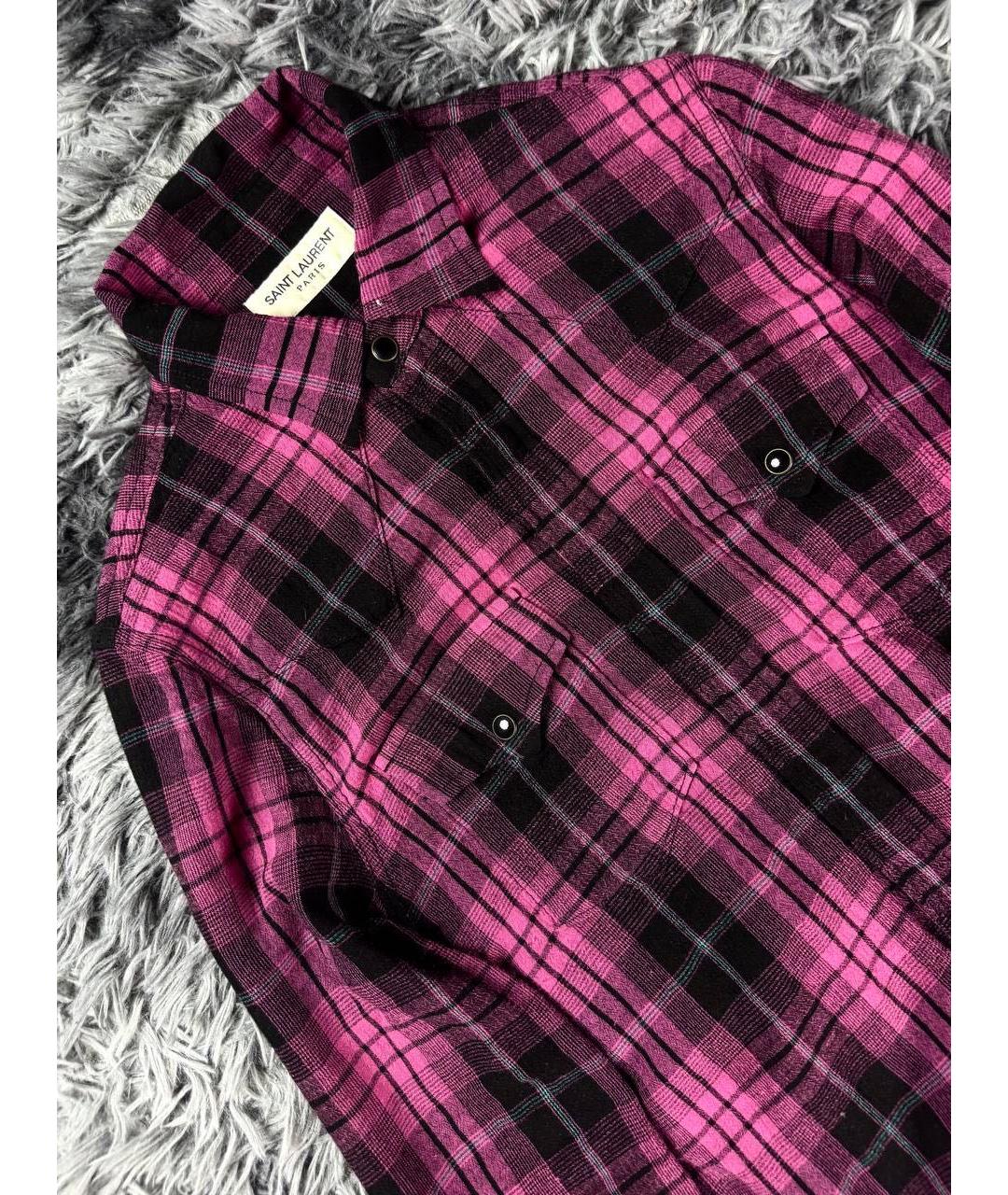 SAINT LAURENT Розовая хлопковая рубашка, фото 5