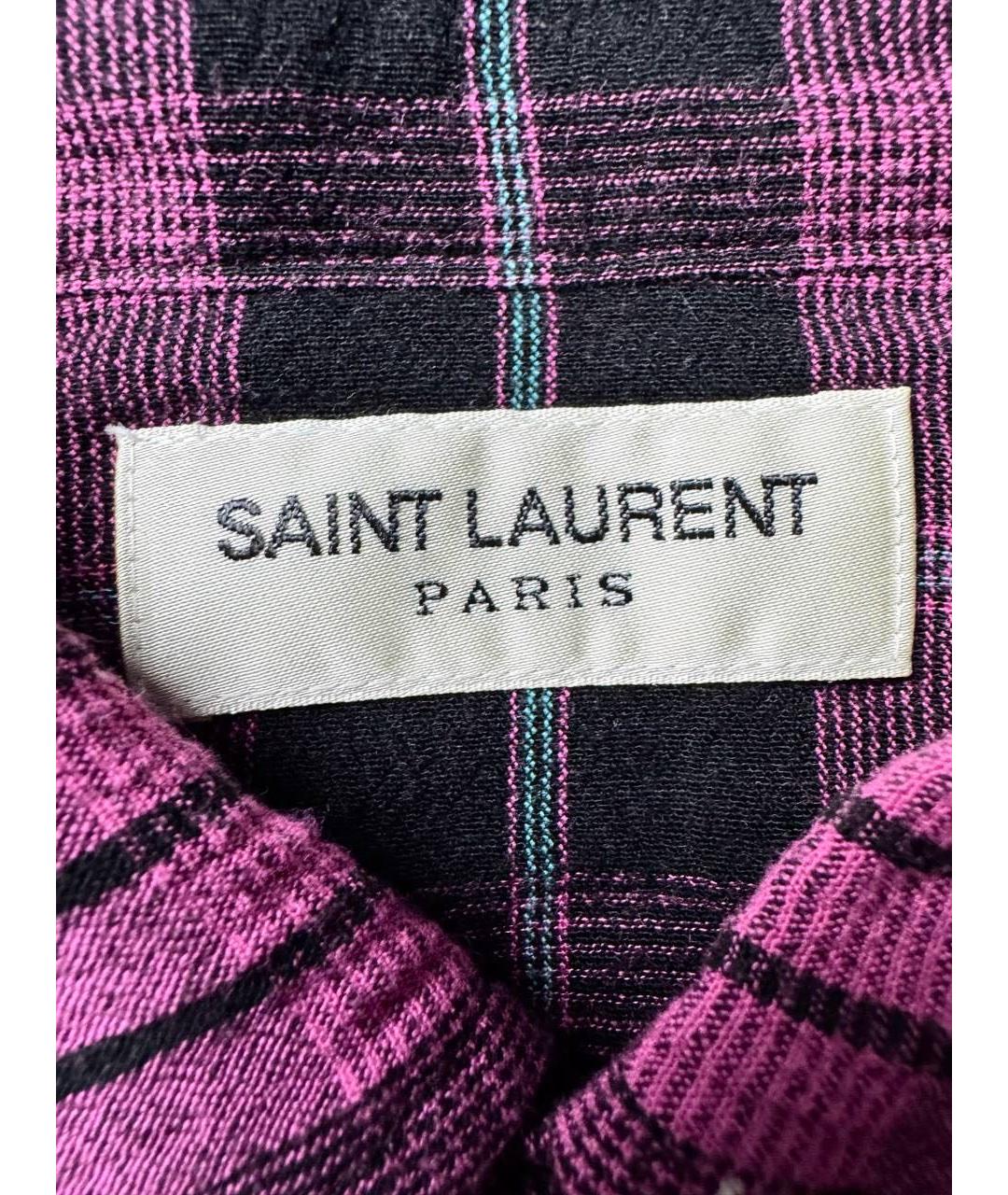 SAINT LAURENT Розовая хлопковая рубашка, фото 7