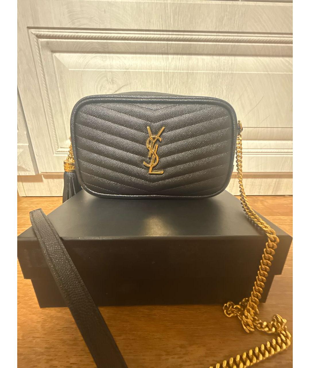 SAINT LAURENT Черная кожаная сумка через плечо, фото 8