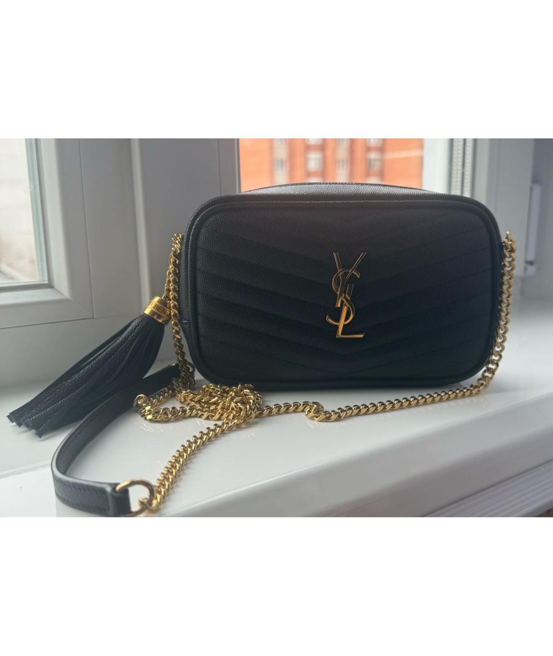 SAINT LAURENT Черная кожаная сумка через плечо, фото 6