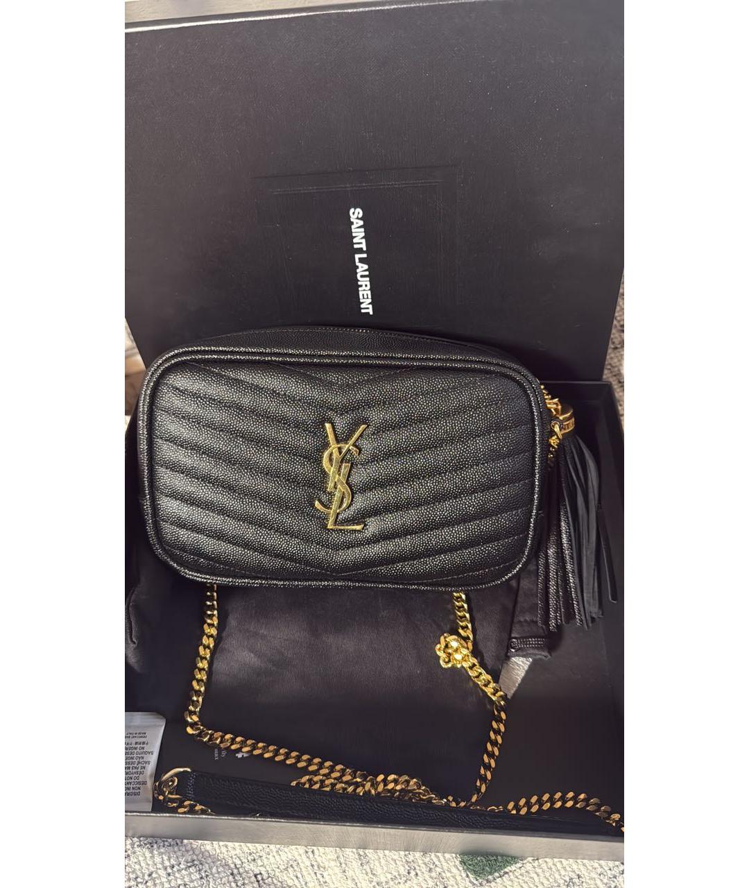 SAINT LAURENT Черная кожаная сумка через плечо, фото 7