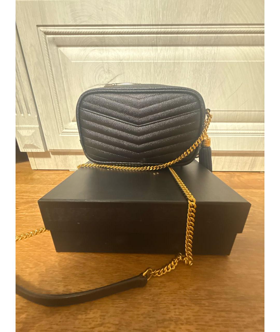 SAINT LAURENT Черная кожаная сумка через плечо, фото 3