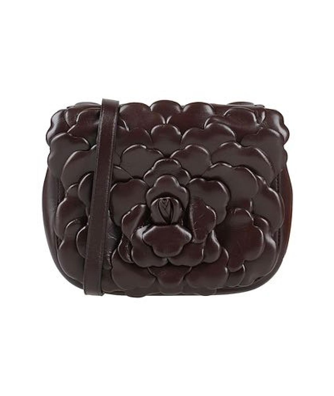 VALENTINO Коричневая сумка через плечо из лакированной кожи, фото 1