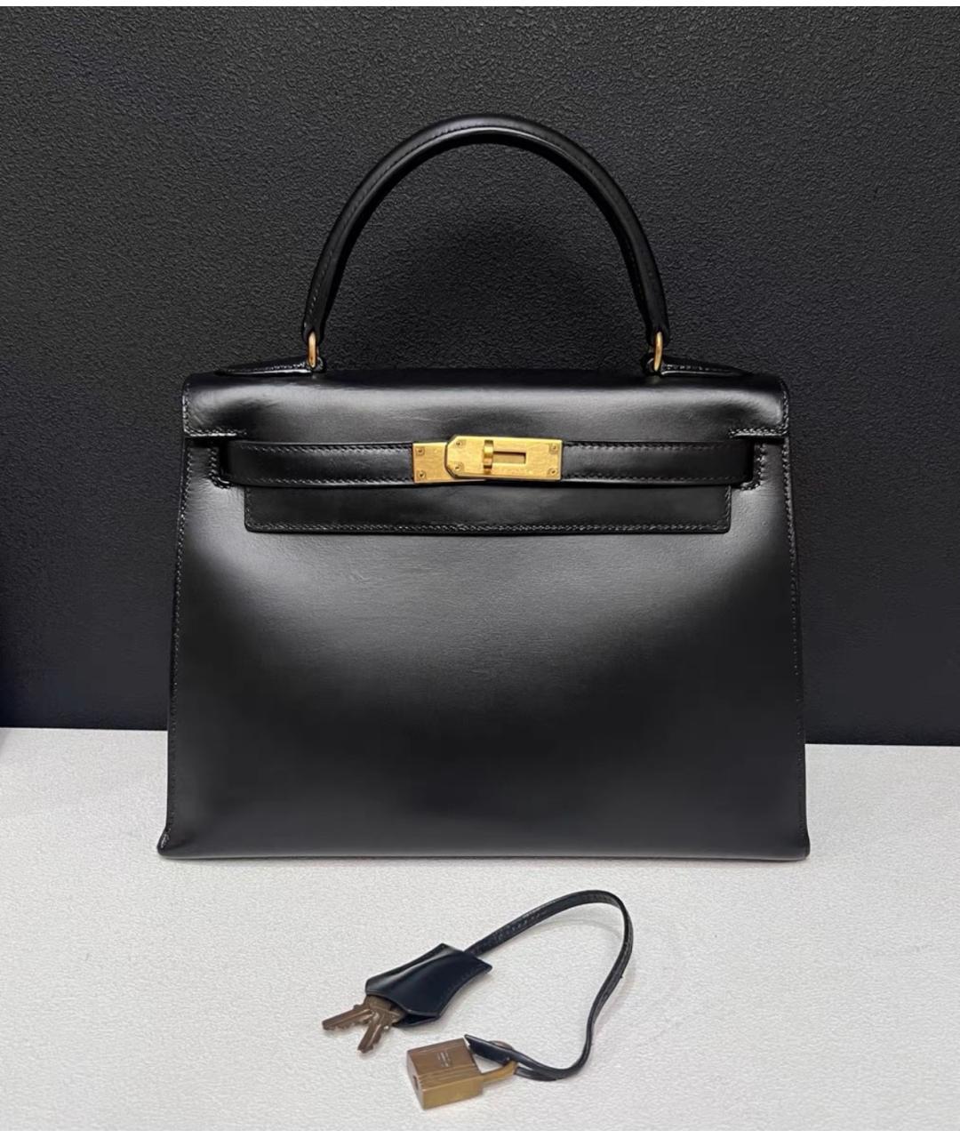 HERMES Черная кожаная сумка через плечо, фото 2