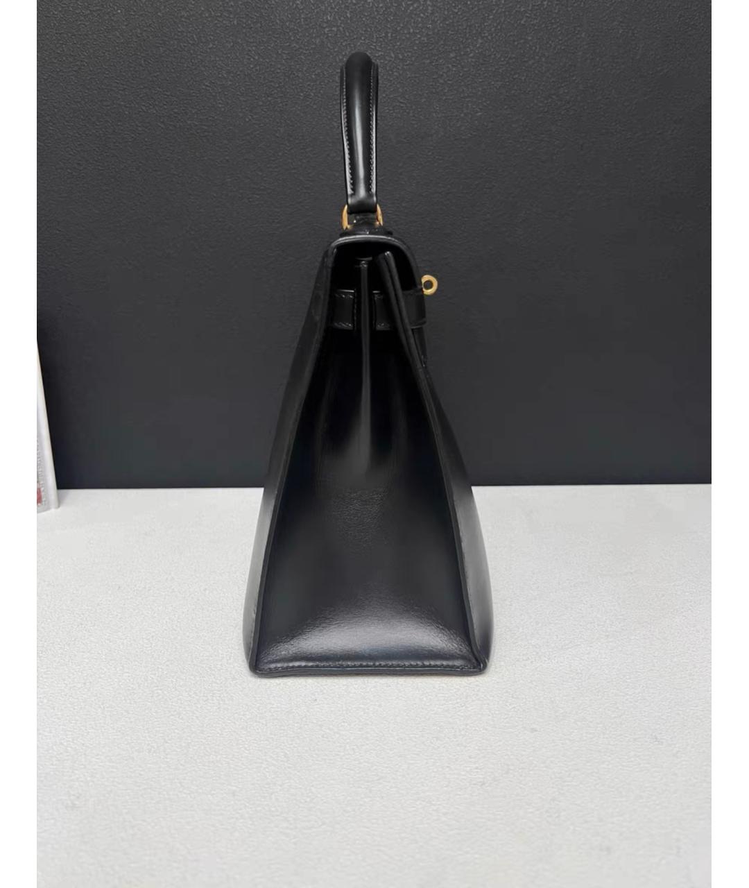HERMES Черная кожаная сумка через плечо, фото 5