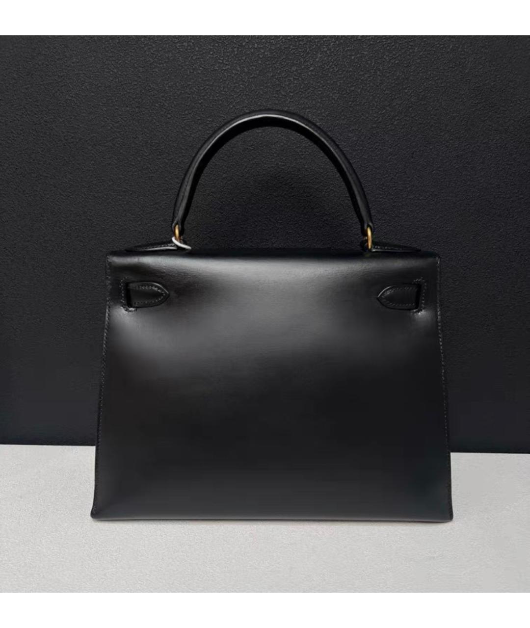 HERMES Черная кожаная сумка через плечо, фото 3