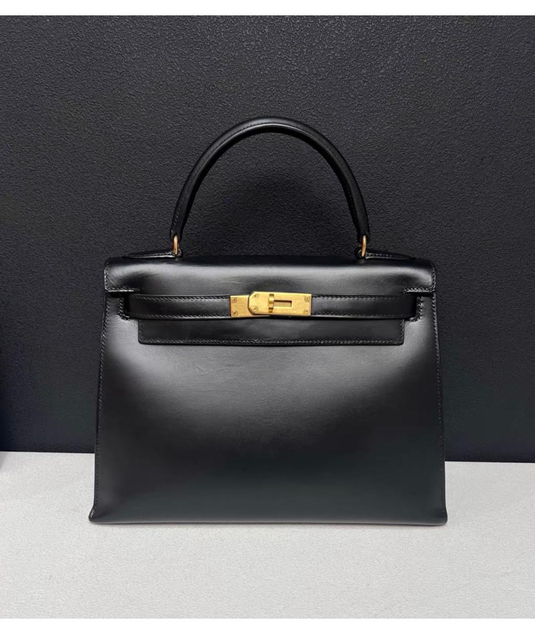 HERMES Черная кожаная сумка через плечо, фото 4