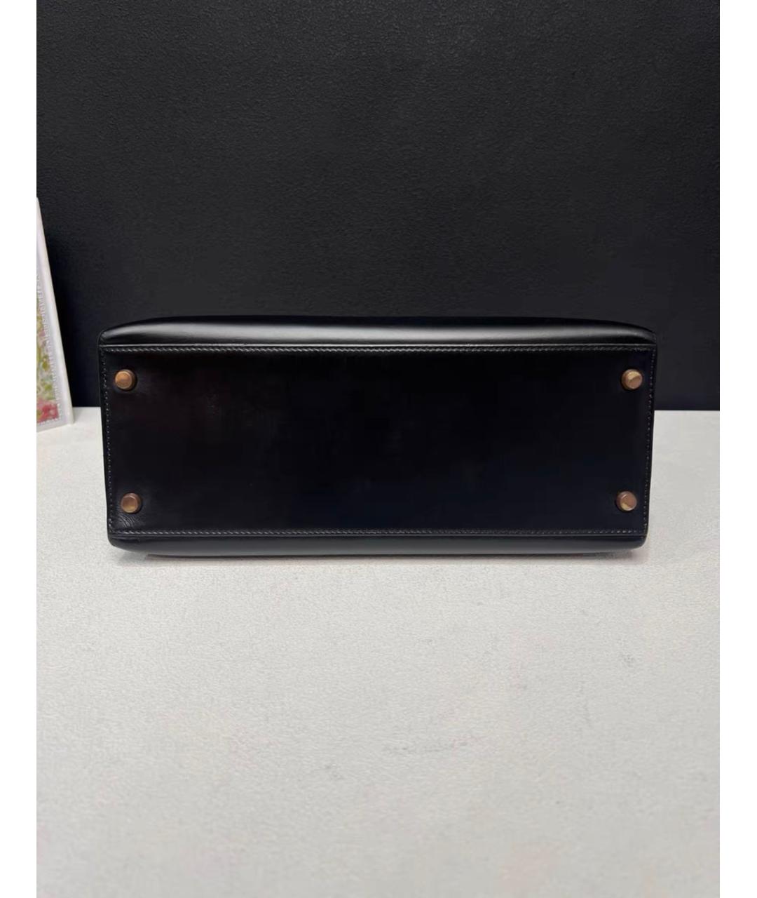 HERMES Черная кожаная сумка через плечо, фото 7