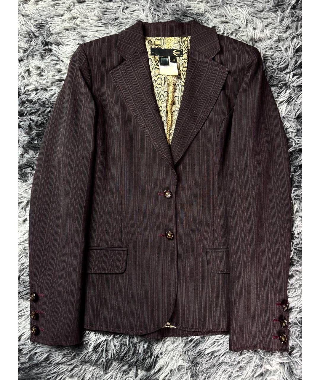 JUST CAVALLI Бордовый хлопковый костюм с брюками, фото 2