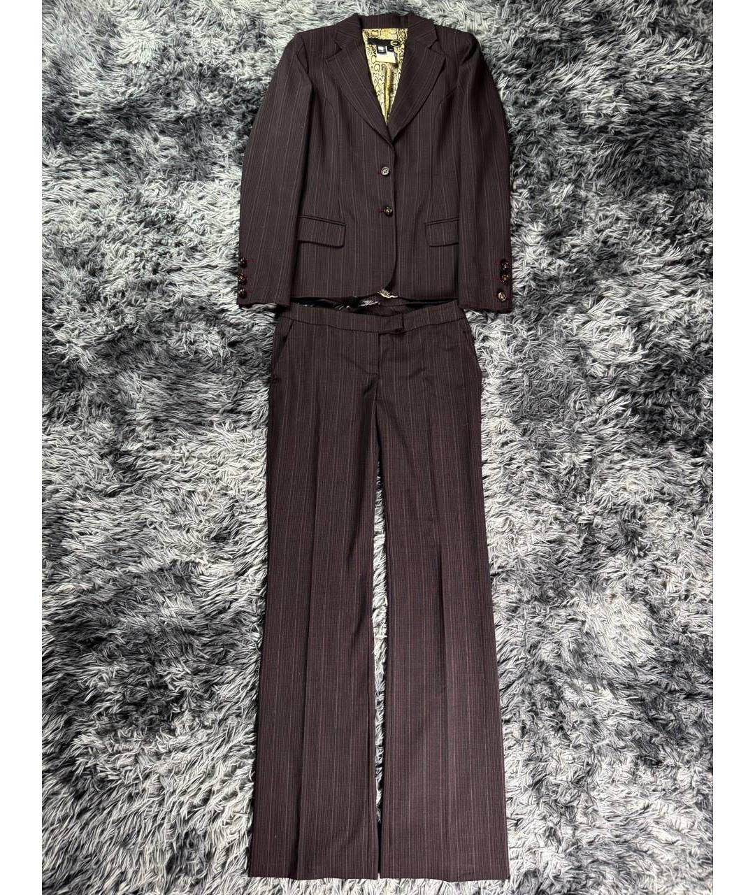 JUST CAVALLI Бордовый хлопковый костюм с брюками, фото 9