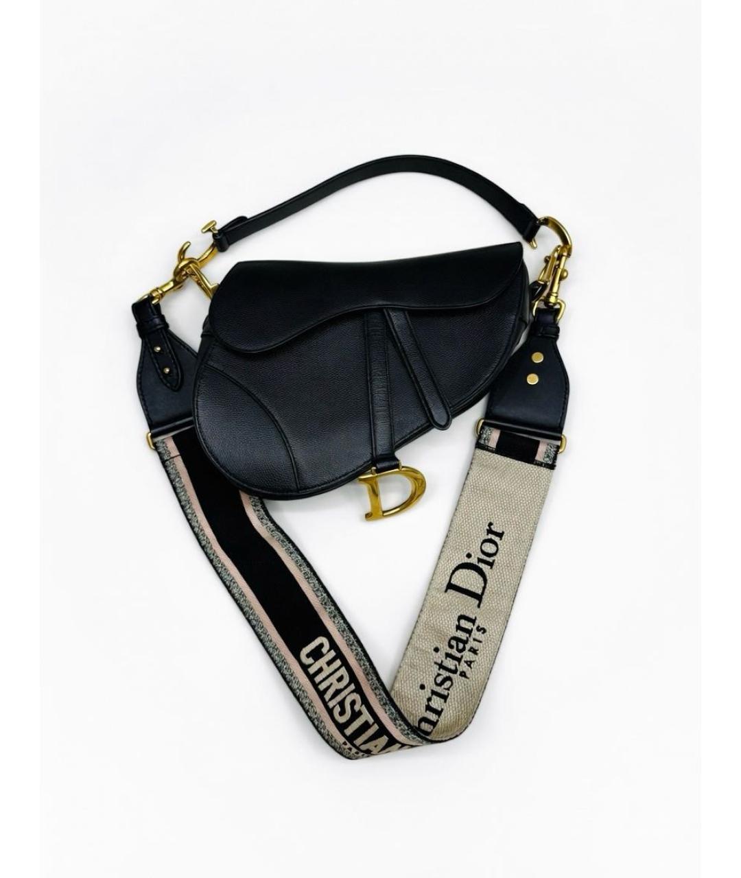CHRISTIAN DIOR Черная кожаная сумка с короткими ручками, фото 2
