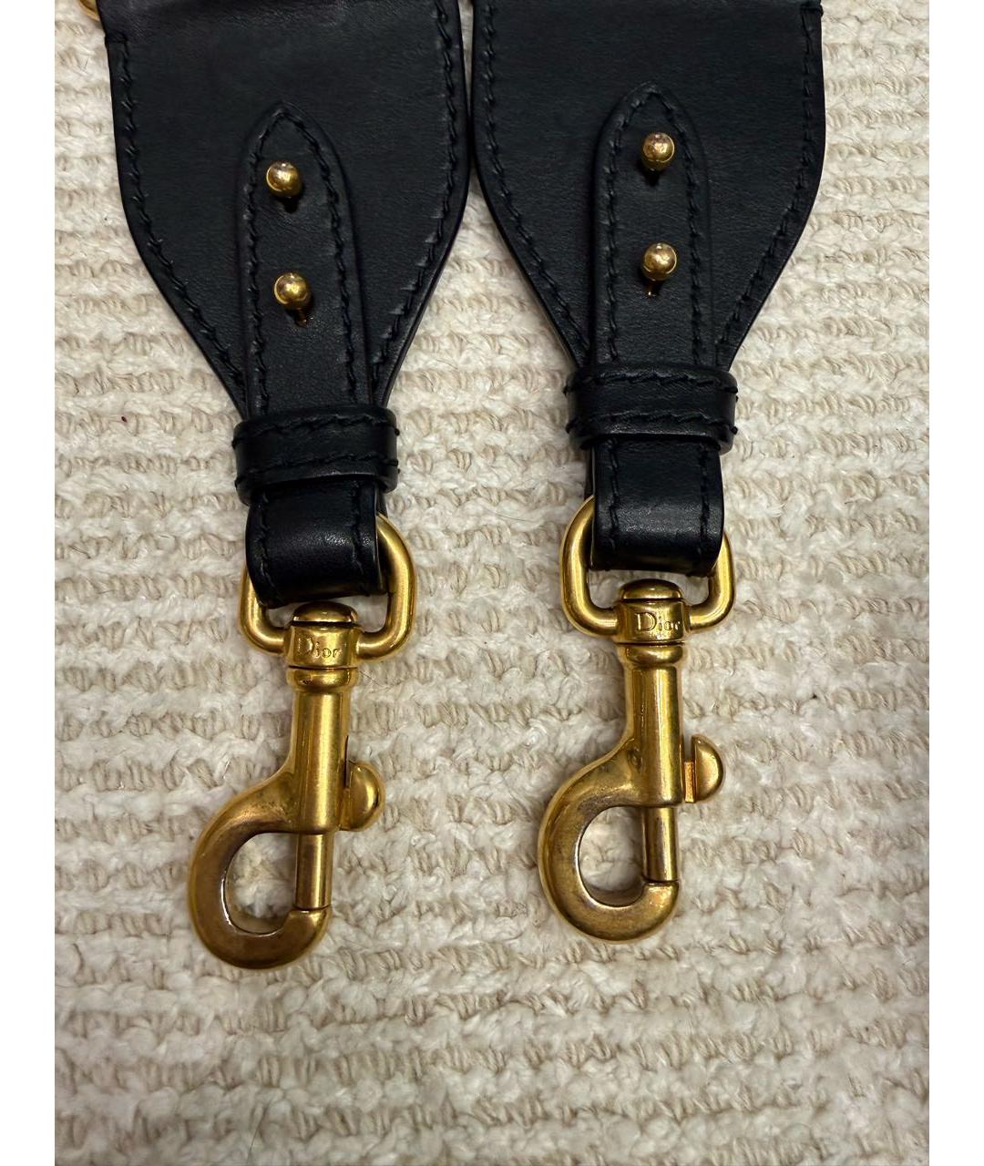 CHRISTIAN DIOR Черная кожаная сумка с короткими ручками, фото 7