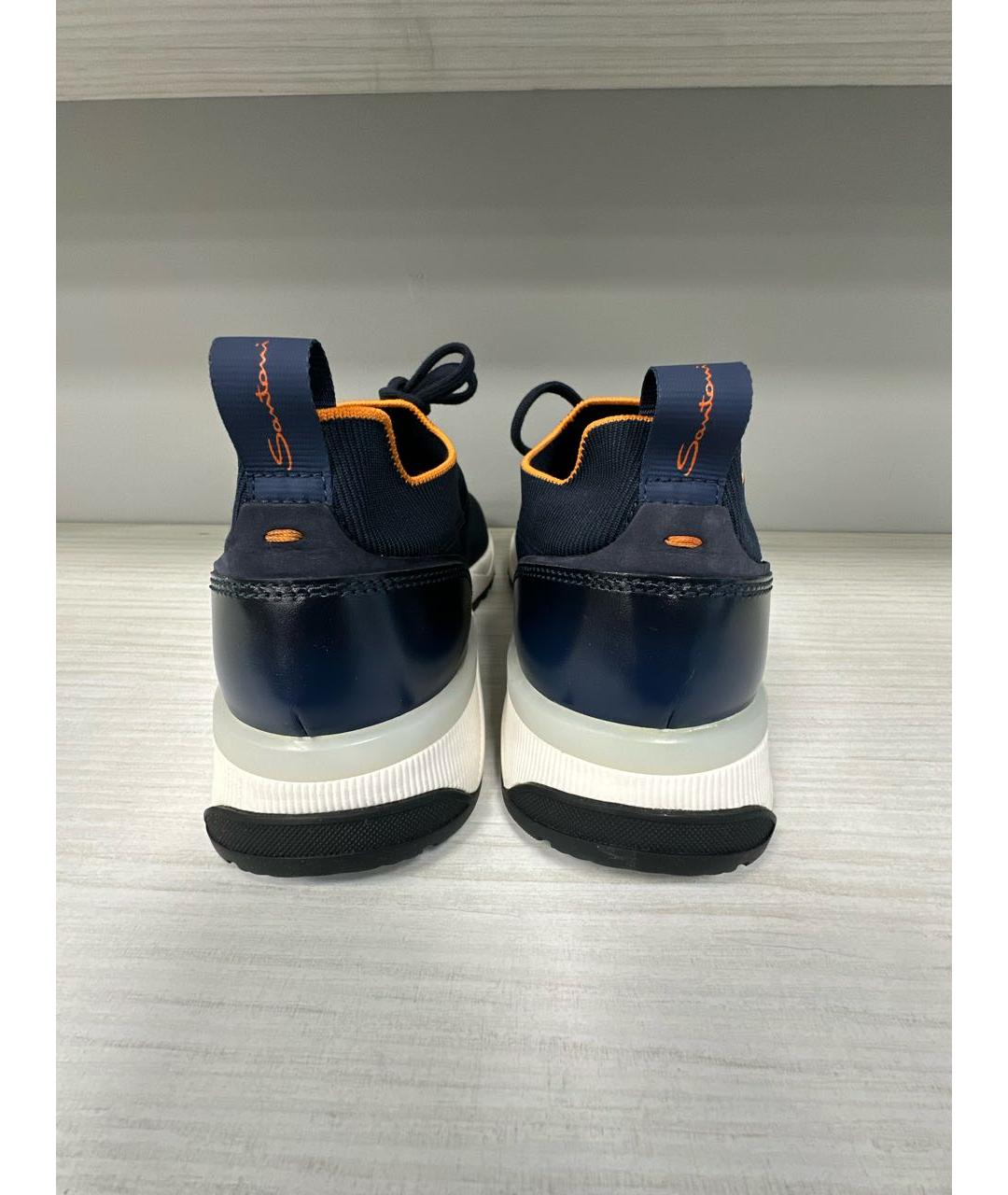 SANTONI Темно-синие низкие кроссовки / кеды, фото 4