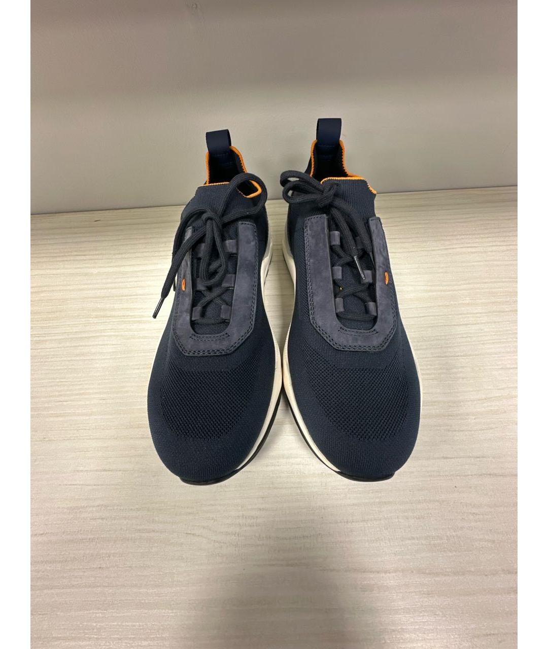 SANTONI Темно-синие низкие кроссовки / кеды, фото 2