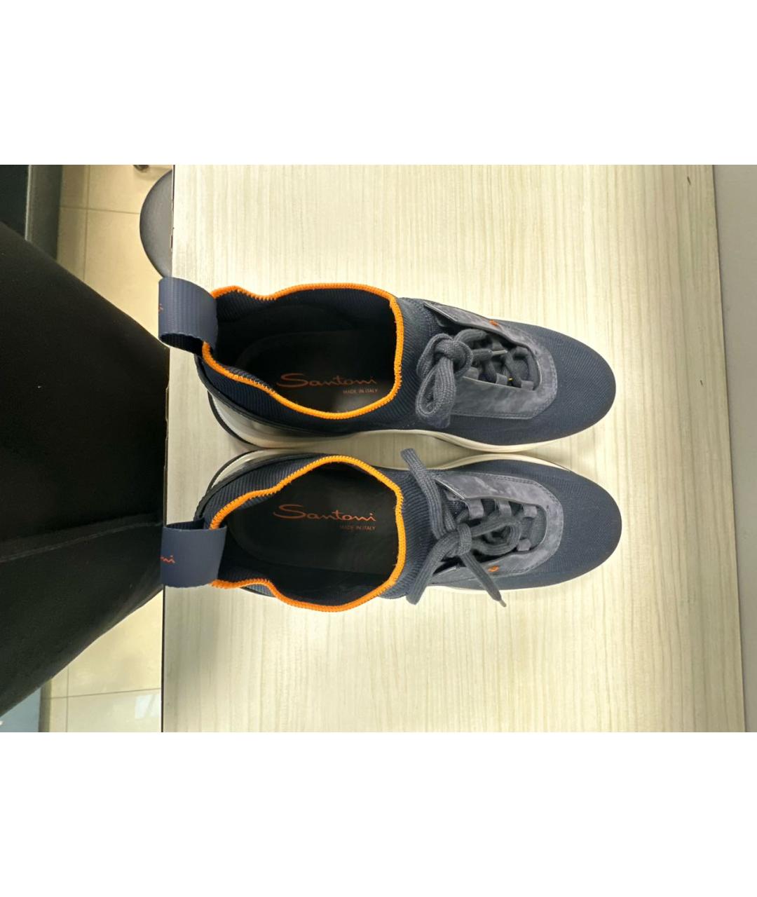 SANTONI Темно-синие низкие кроссовки / кеды, фото 3