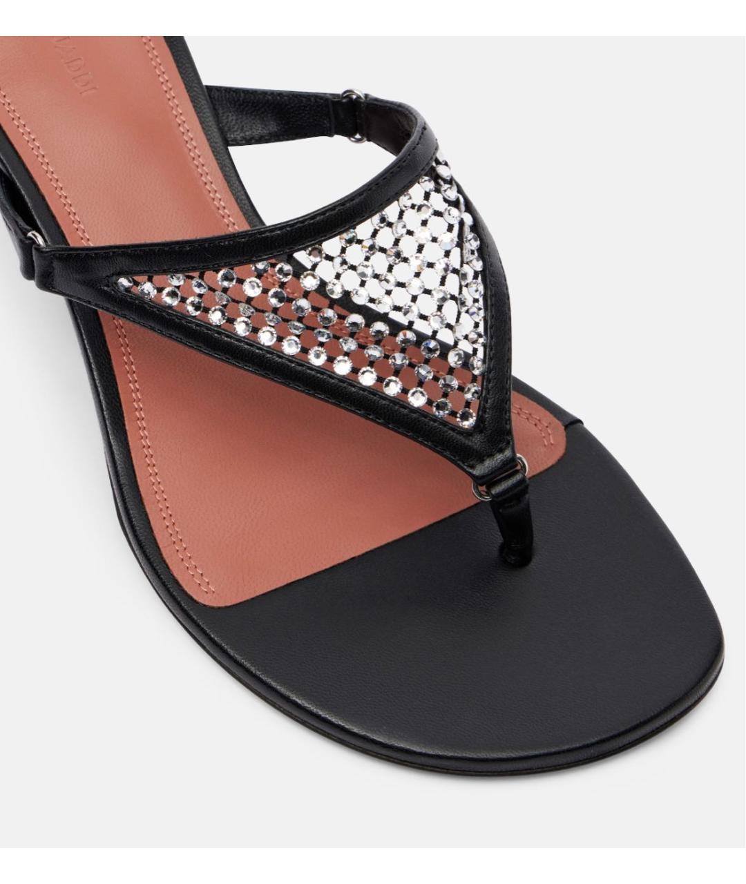 Amina Muaddi Черные босоножки, фото 3