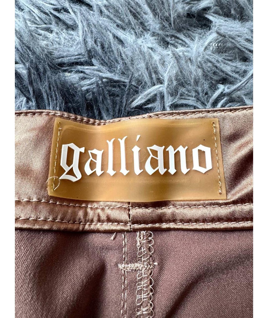 JOHN GALLIANO Коралловые хлопковые прямые брюки, фото 7