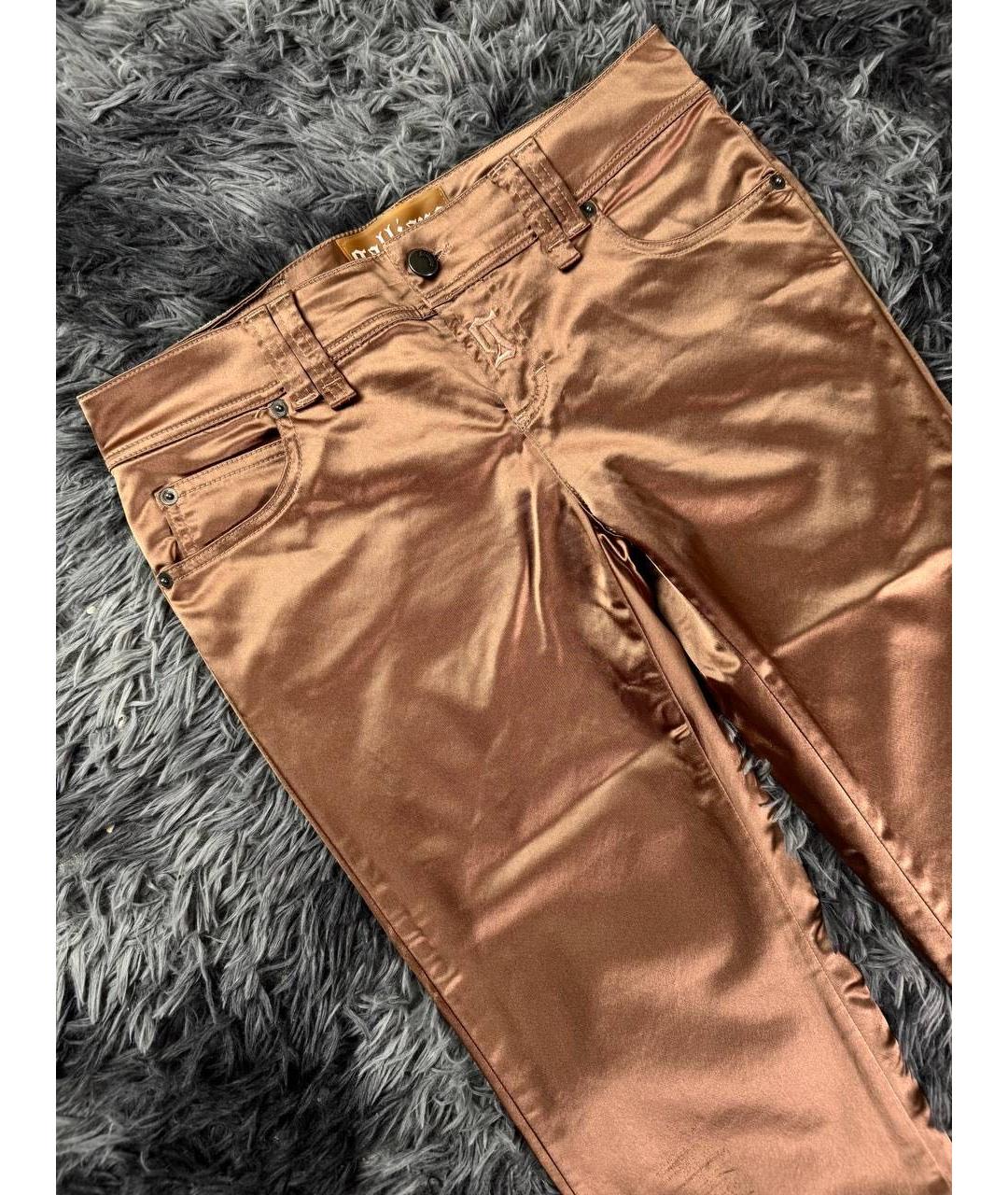 JOHN GALLIANO Коралловые хлопковые прямые брюки, фото 5