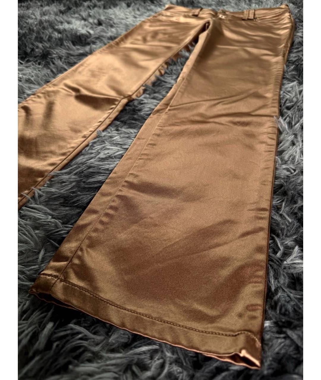 JOHN GALLIANO Коралловые хлопковые прямые брюки, фото 4