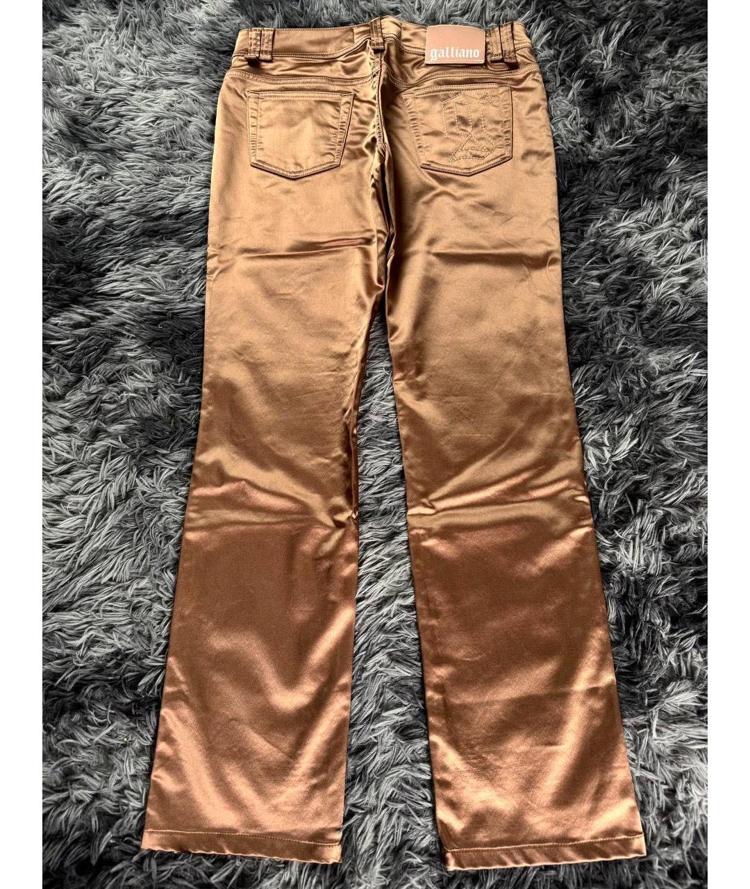 JOHN GALLIANO Коралловые хлопковые прямые брюки, фото 2