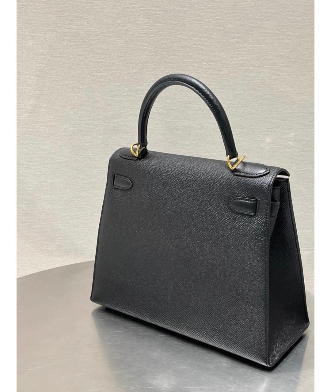 HERMES Черная кожаная сумка через плечо, фото 5