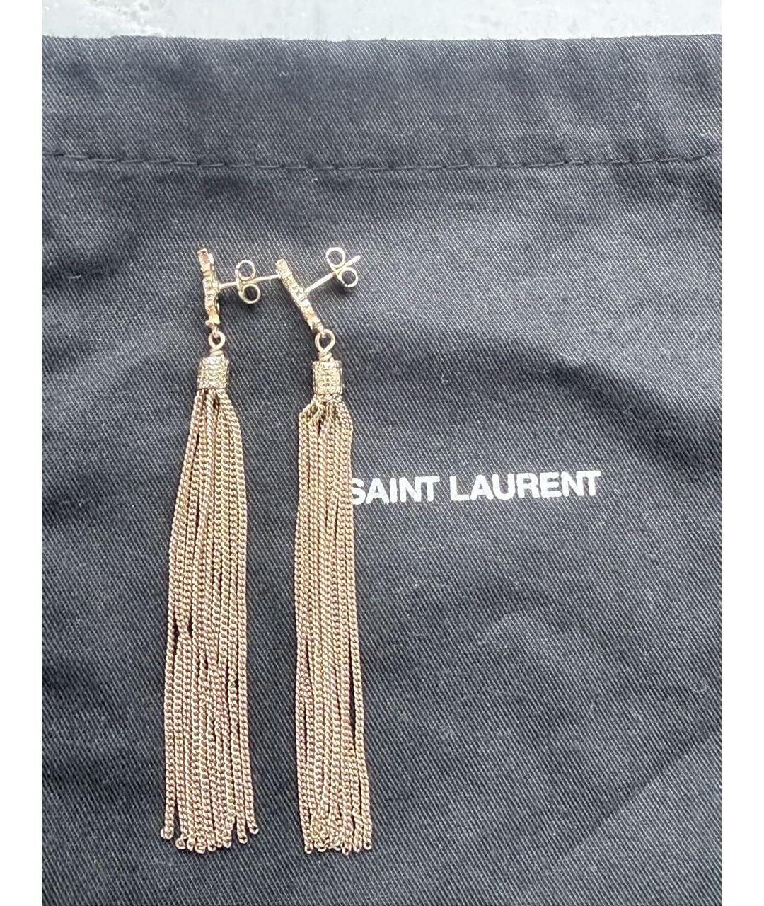 SAINT LAURENT Золотые латунные серьги, фото 2