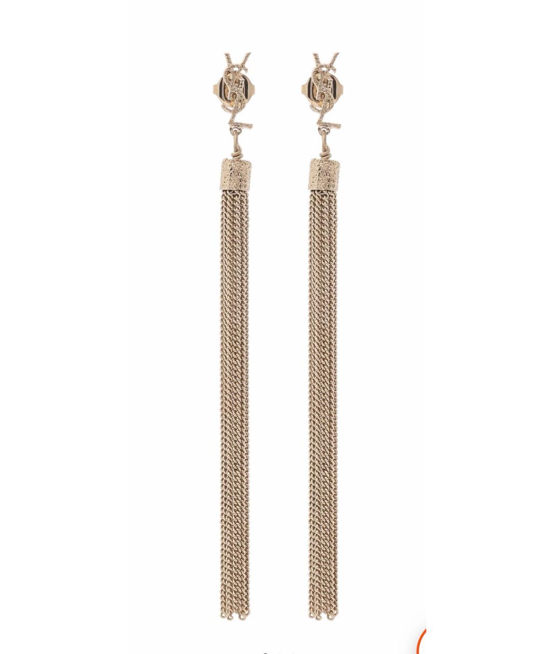 SAINT LAURENT Золотые латунные серьги, фото 1