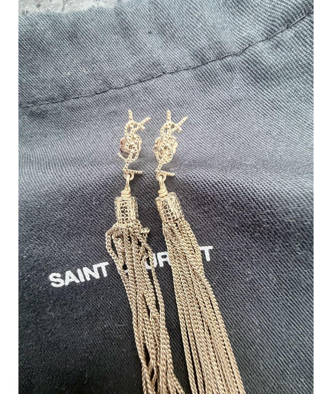 SAINT LAURENT Золотые латунные серьги, фото 3