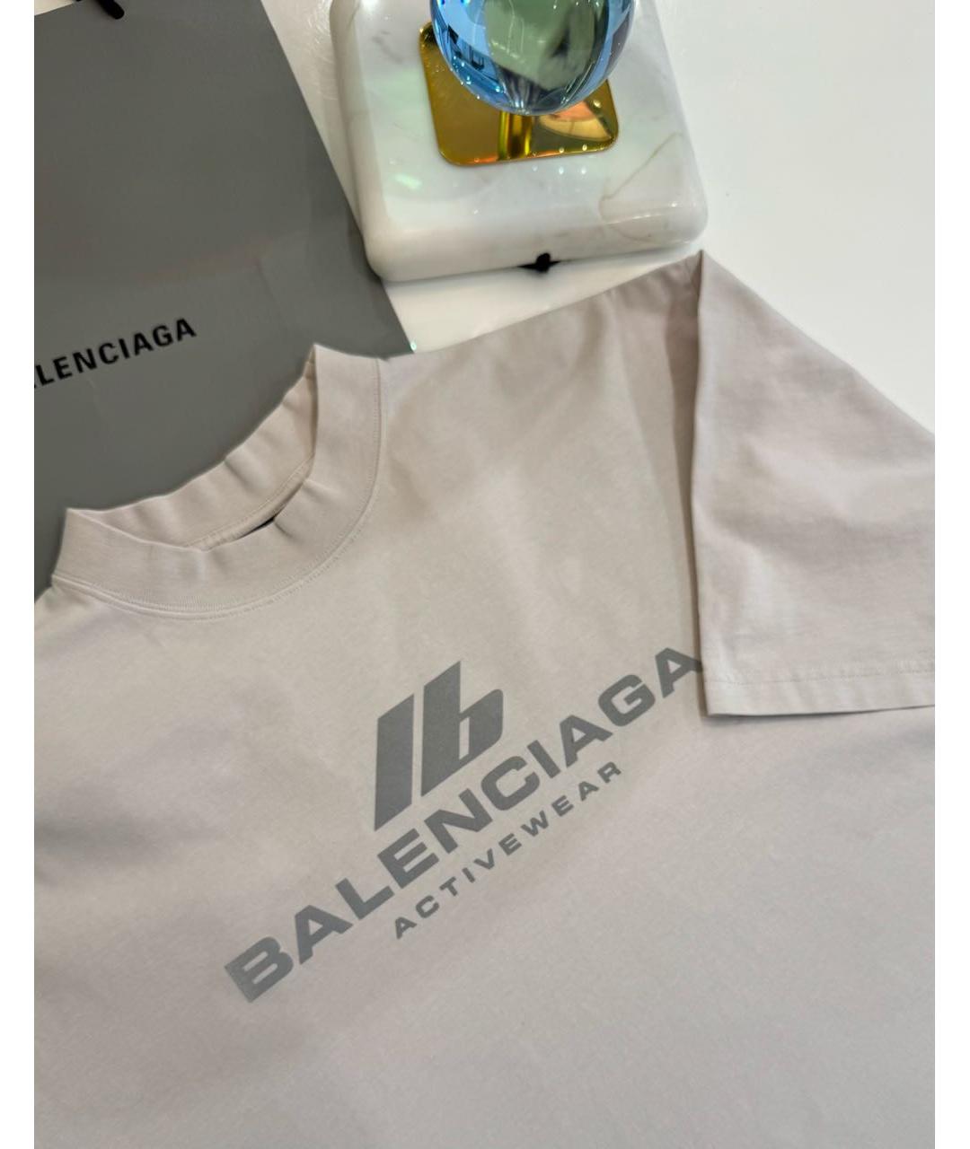 BALENCIAGA Бежевая футболка, фото 7