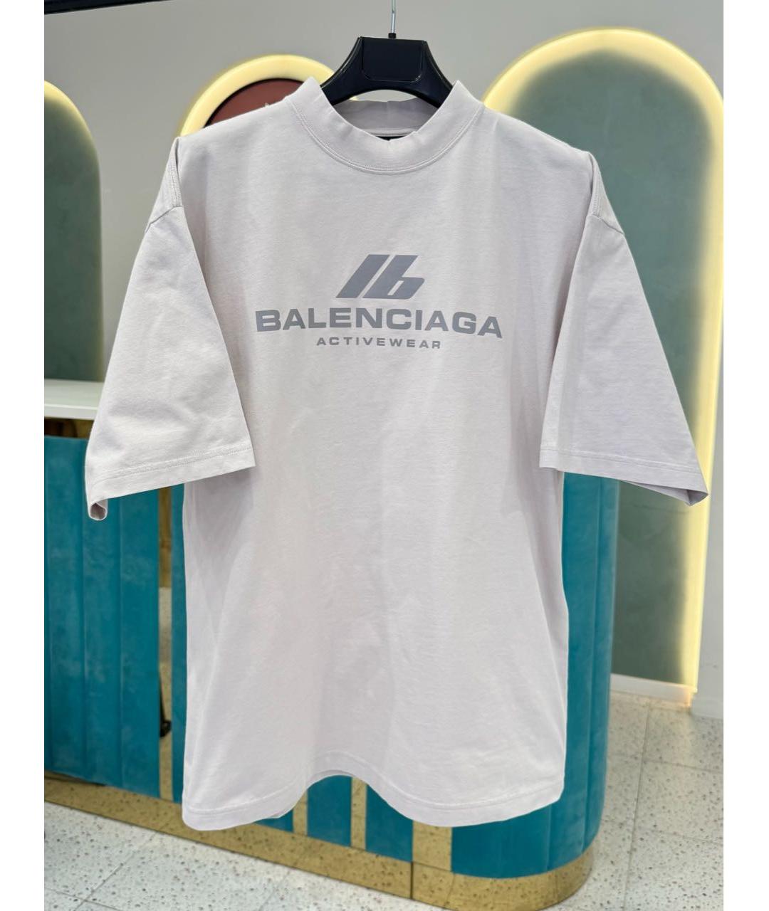 BALENCIAGA Бежевая футболка, фото 8