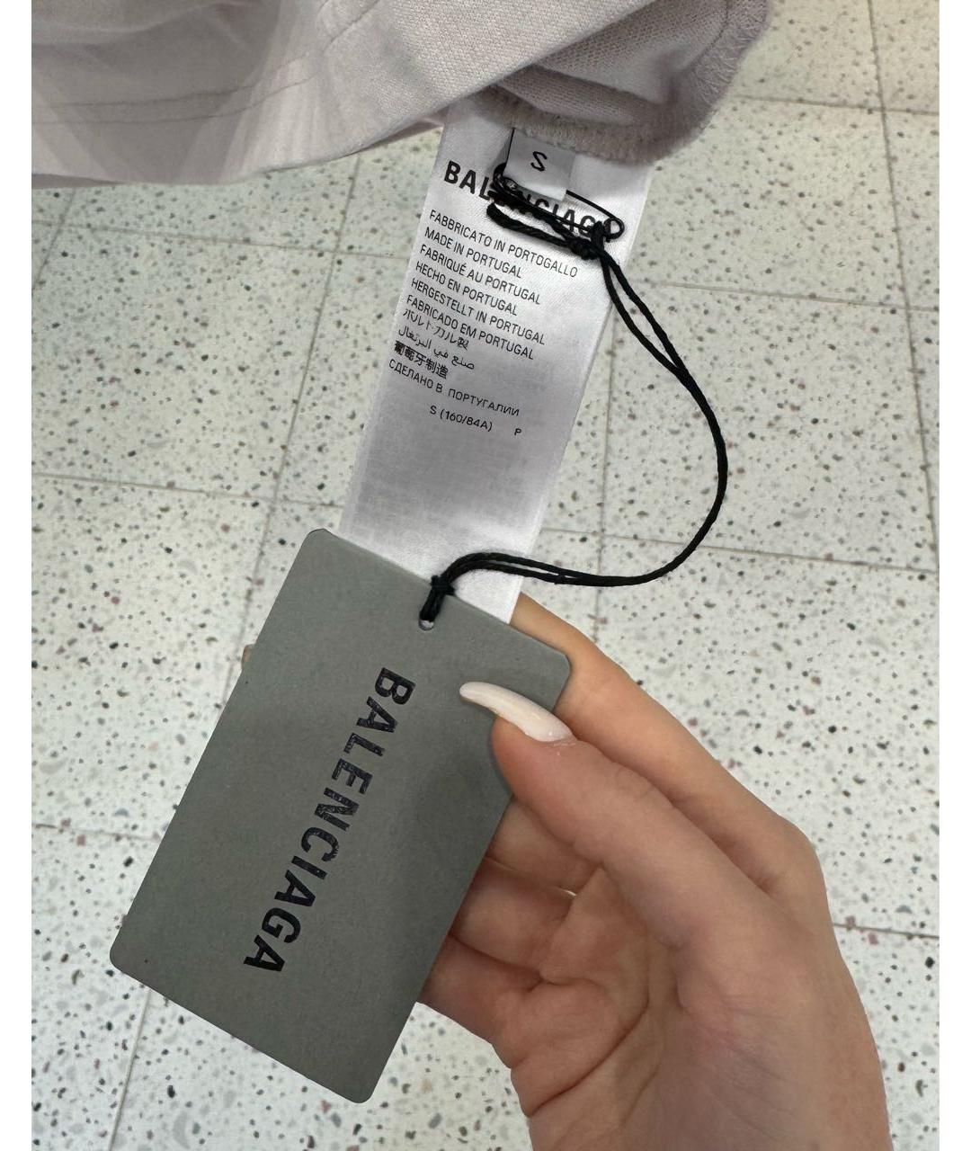 BALENCIAGA Бежевая футболка, фото 5