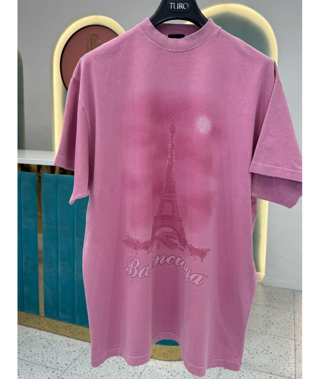 BALENCIAGA Розовая футболка, фото 7