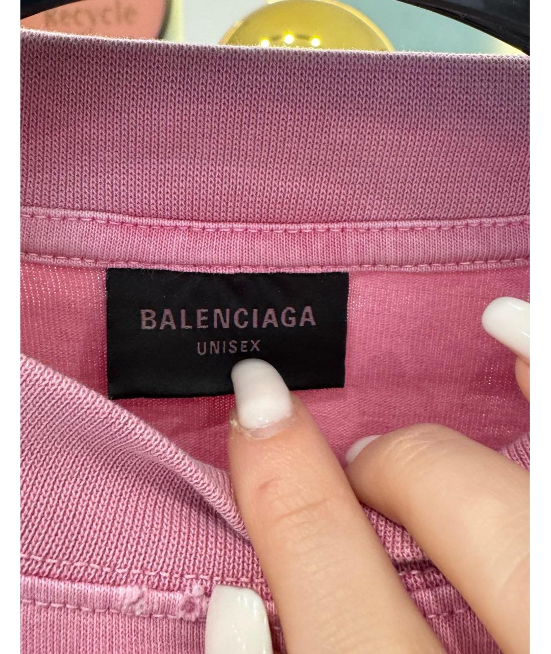 BALENCIAGA Розовая футболка, фото 3