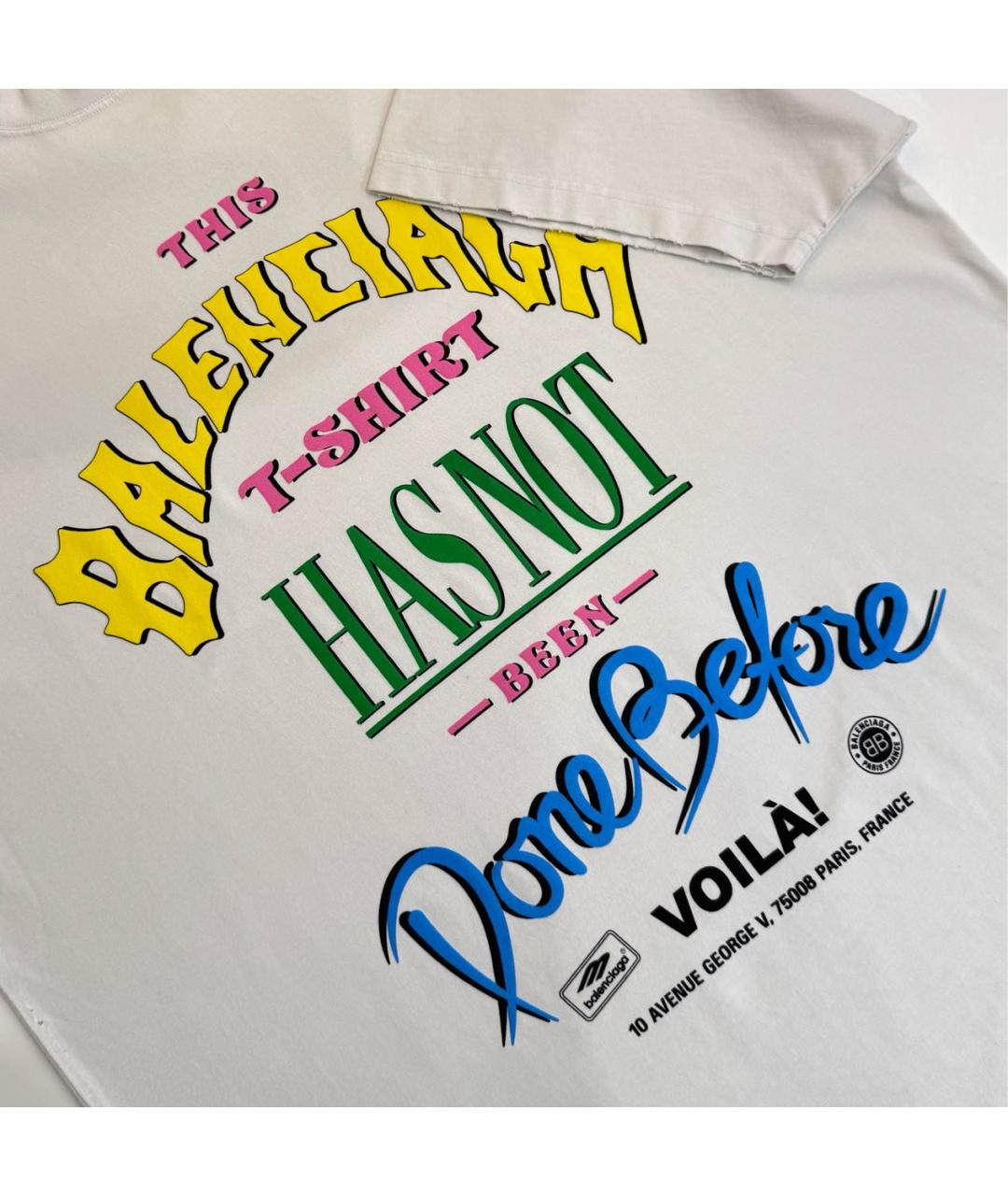 BALENCIAGA Бежевая футболка, фото 5