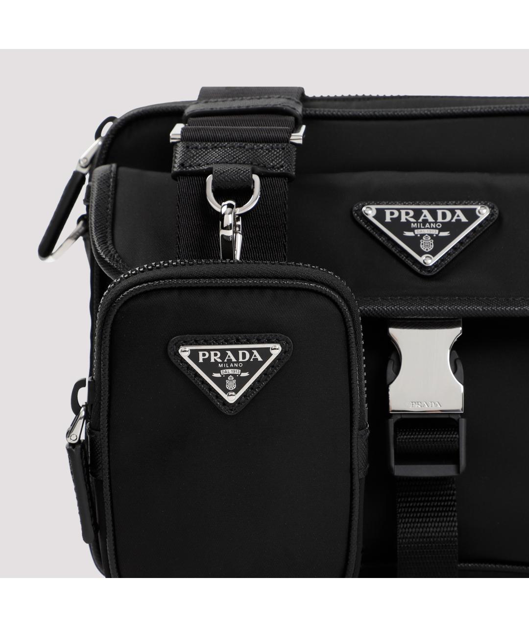 PRADA Черная тканевая сумка через плечо, фото 4