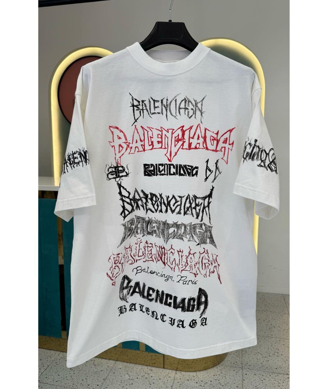 BALENCIAGA Белая футболка, фото 6