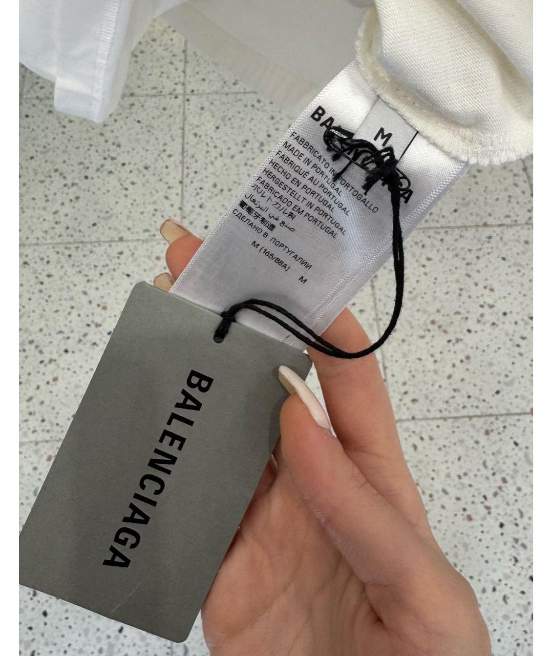 BALENCIAGA Белая футболка, фото 3