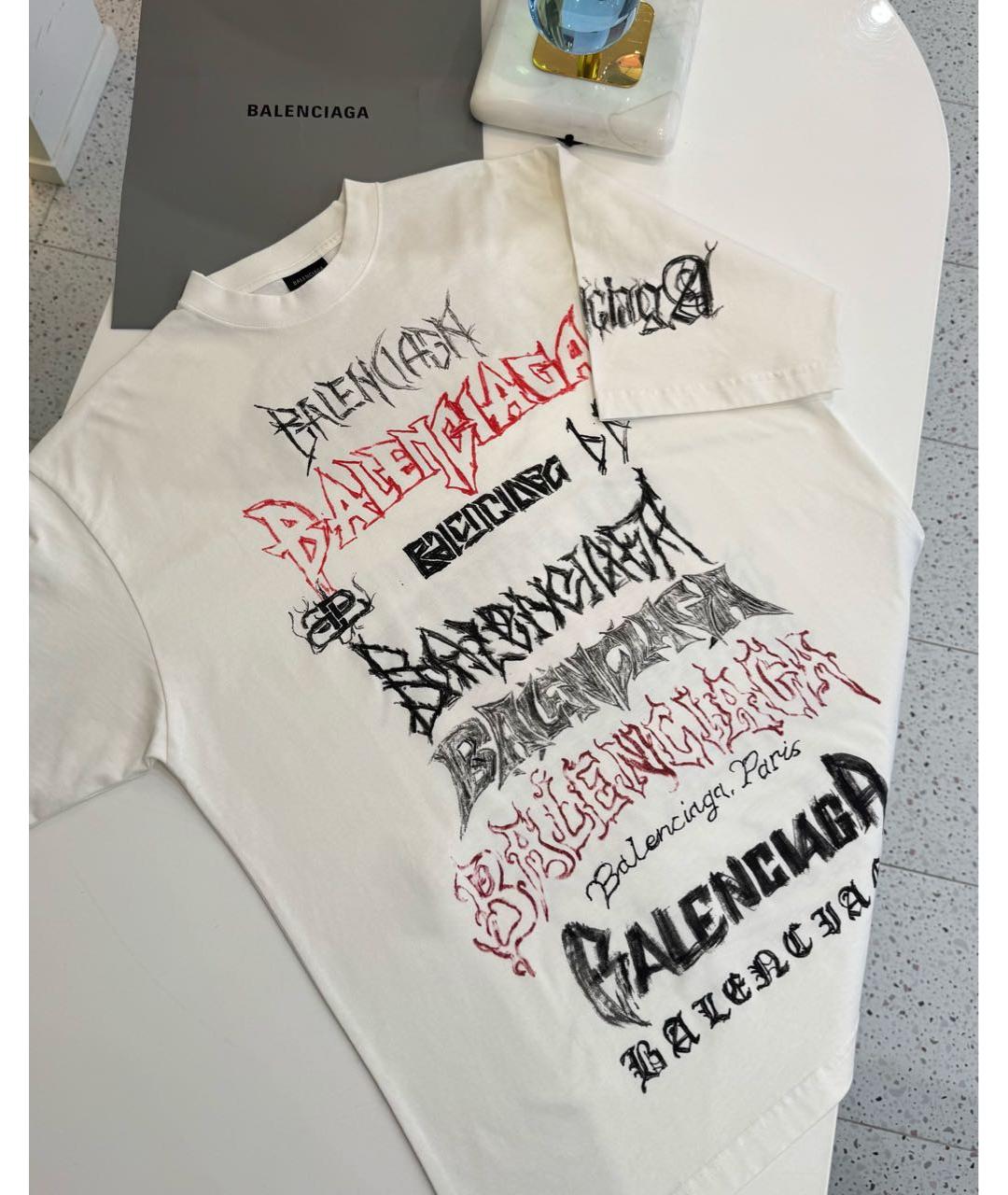 BALENCIAGA Белая футболка, фото 5