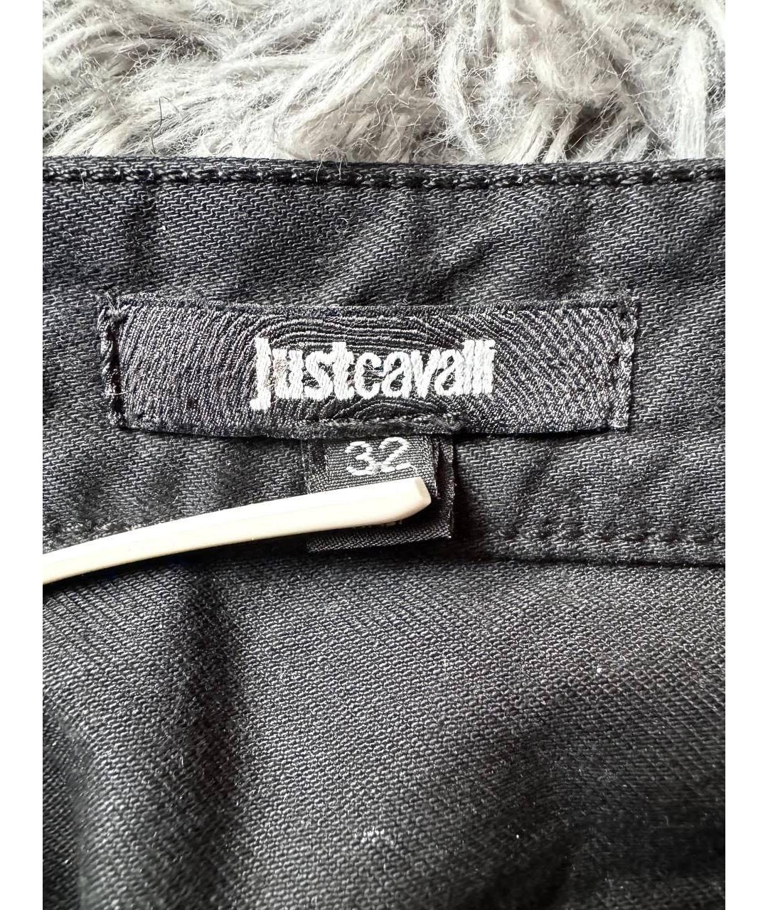 JUST CAVALLI Черные хлопковые прямые джинсы, фото 5