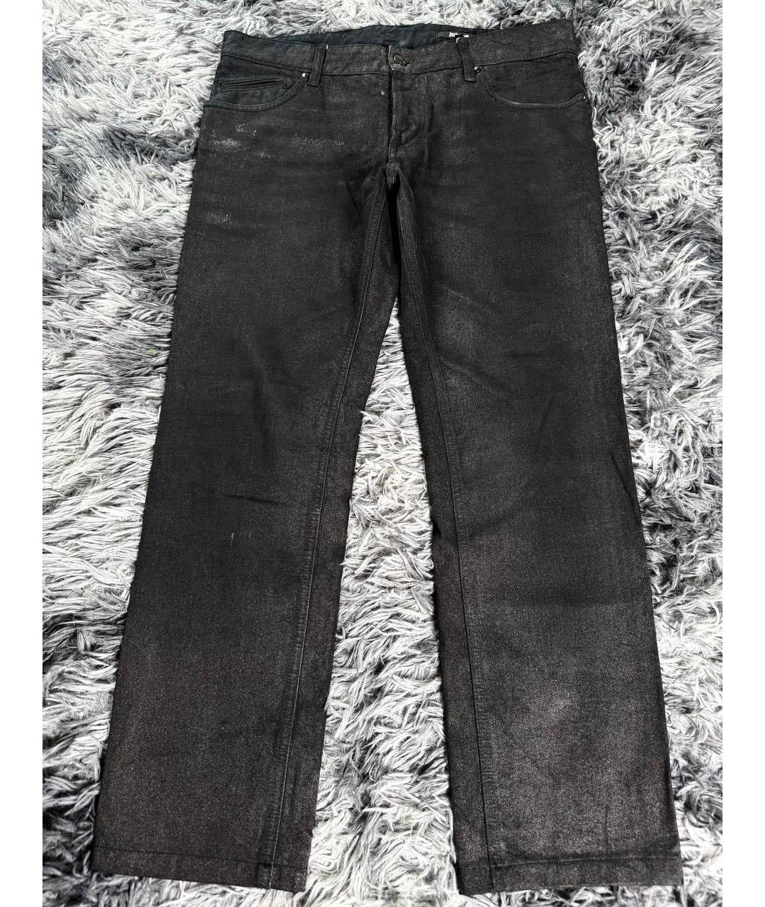 JUST CAVALLI Черные хлопковые прямые джинсы, фото 7