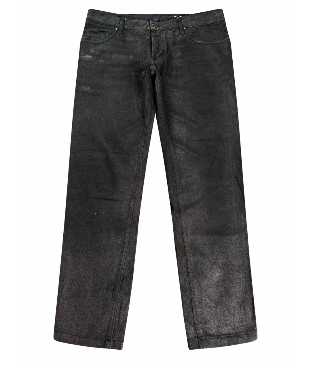 JUST CAVALLI Черные хлопковые прямые джинсы, фото 1