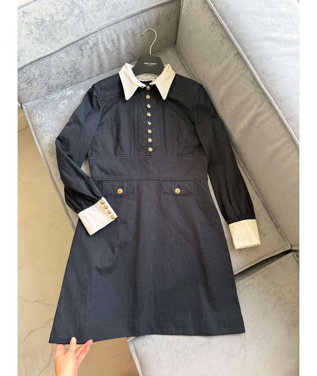SAINT LAURENT Черное повседневное платье, фото 9