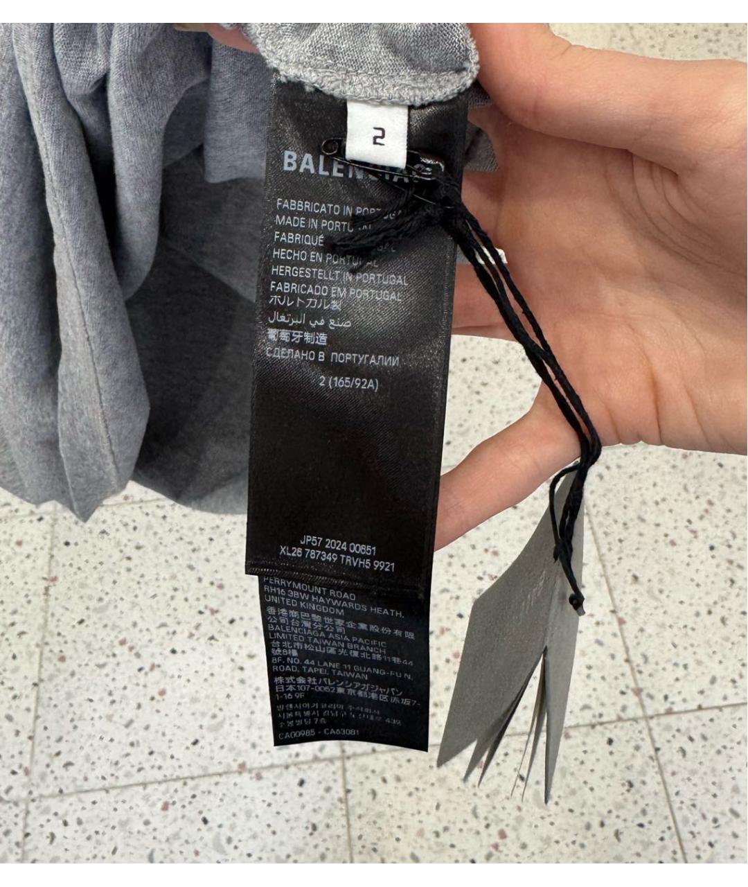 BALENCIAGA Серая футболка, фото 4