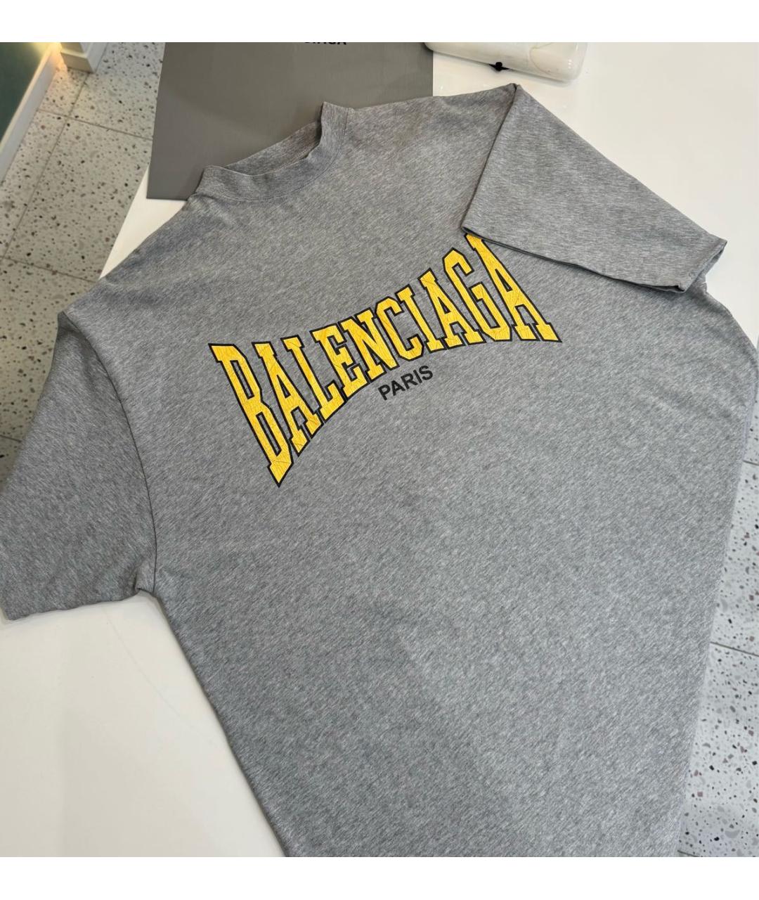 BALENCIAGA Серая футболка, фото 5