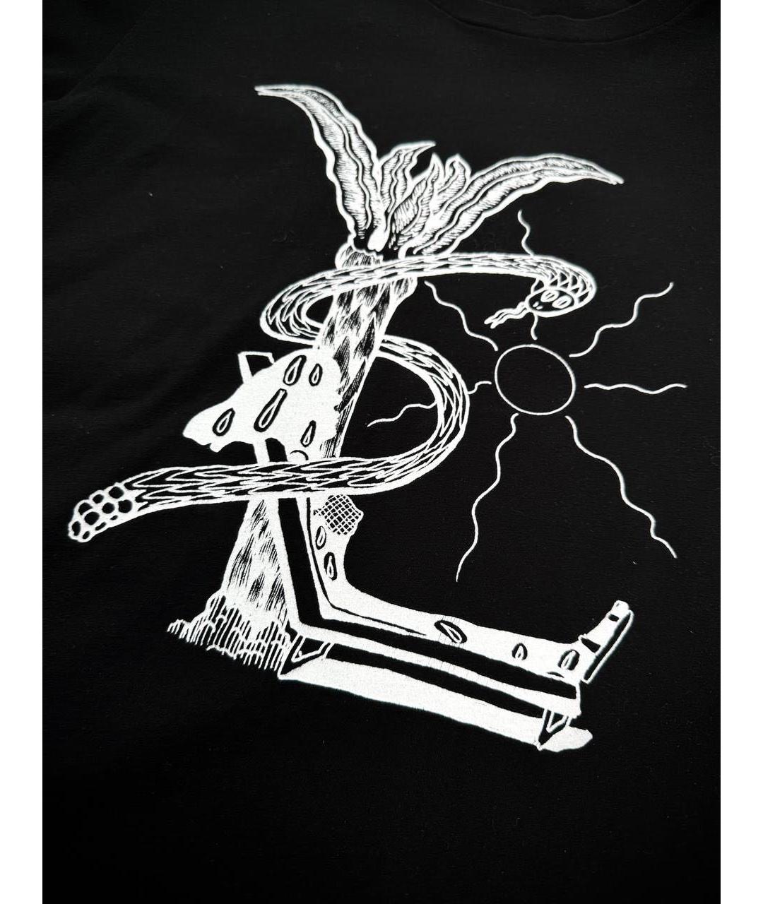 SAINT LAURENT Черная хлопковая футболка, фото 3