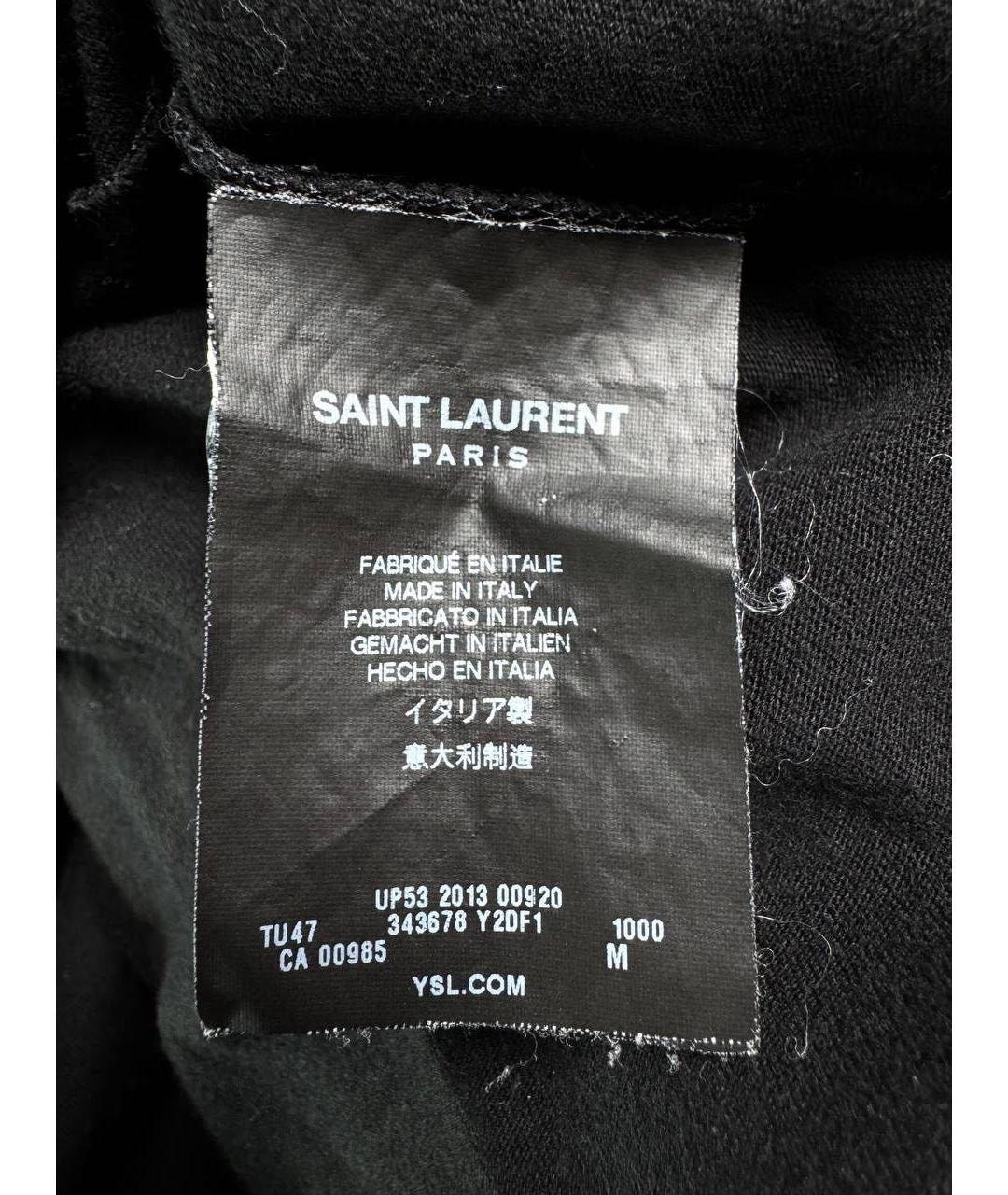 SAINT LAURENT Черная хлопковая футболка, фото 6