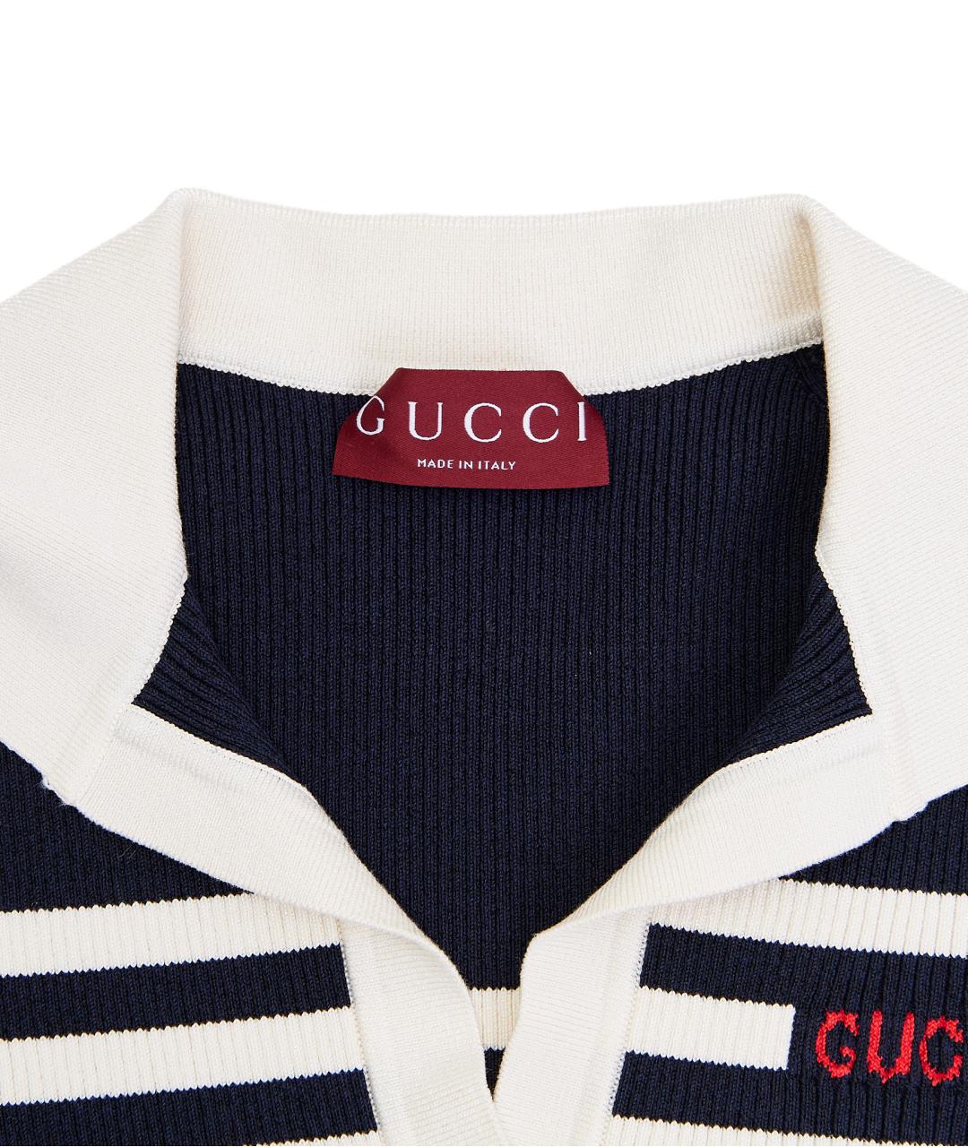 GUCCI Синяя хлопковая футболка, фото 4